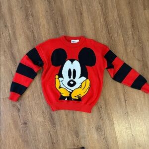 Red Mickey Mouse Graphic Sweater